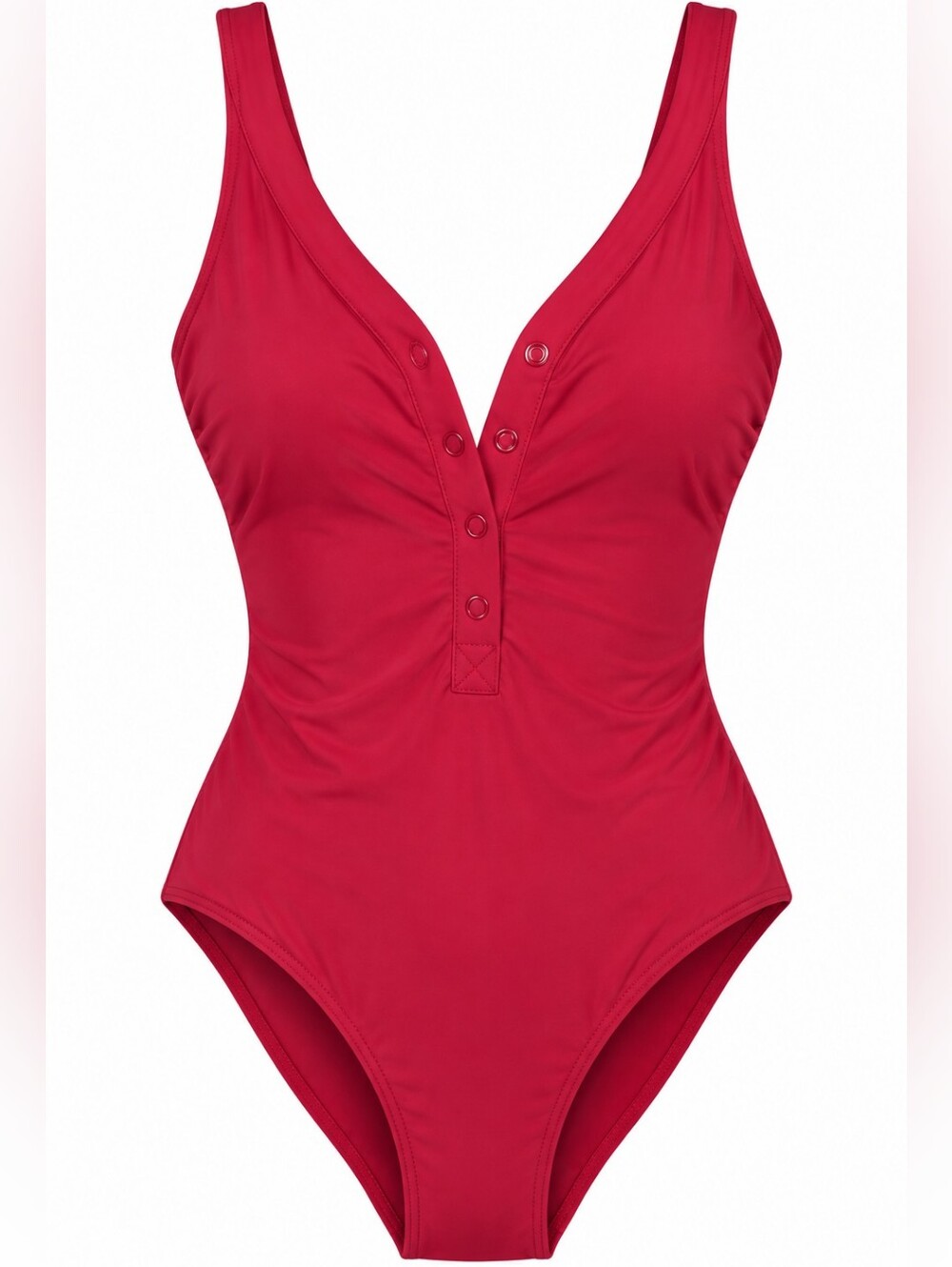 NWT Andie x Target Malibu One Piece Swimsuit L Pink Snap Front Plunge Sporty